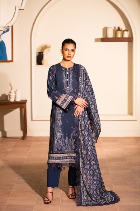 MAUSUMMERY UNSTITCHED LAWN DIGITAL SUIT (Bluebell)