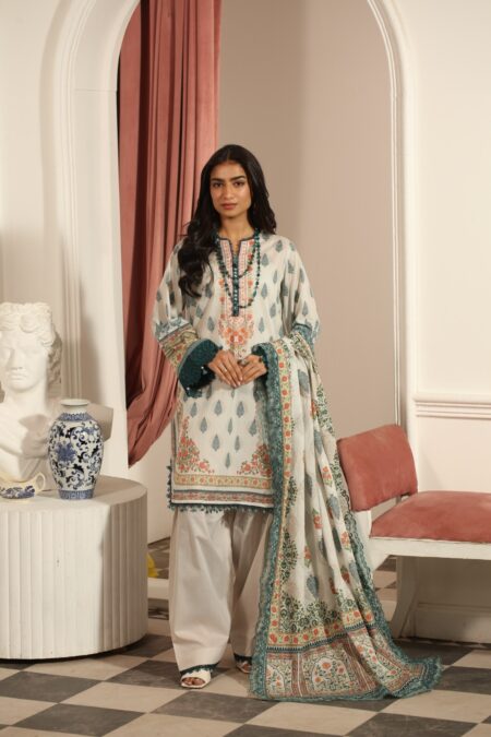 MAUSUMMERY UNSTITCHED LAWN DIGITAL SUIT (Jasmin)
