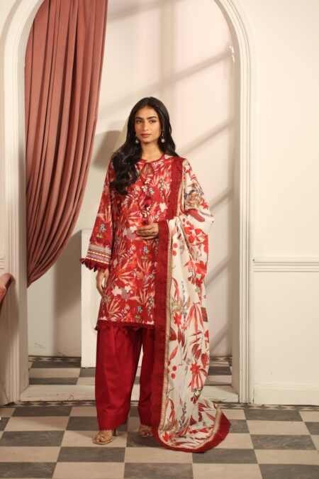 MAUSUMMERY UNSTITCHED LAWN DIGITAL SUIT (Amber)